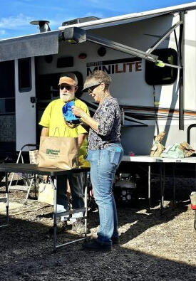 Steve and Nancy during the CARE Brown Bag Auction in Quartzsite. Steve and Nancy during the CARE Brown Bag Auction in Quartzsite.
