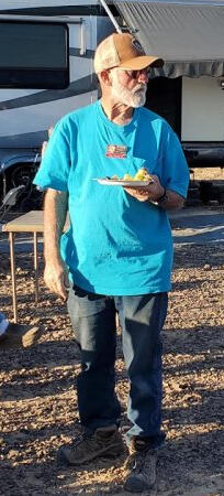 Steve has a handle on dinner. Steve has a handle on dinner.